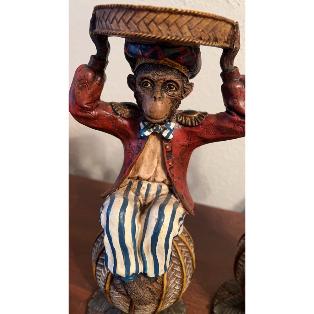 ‼️SOLD‼️ Ceramic Monkey Candle Holders - Set of 2 🐒